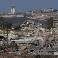 Village in Southern Lebanon destroyed by Israeli airstrike after cease-fire, December 6, 2024.