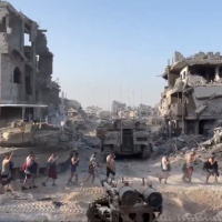 Israeli forces raided a hospital in Gaza, forcing dozens of patients and hundreds of other people to evacuate (screengrab).