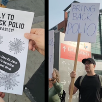 Revcoms perform ‘Pro-RFK & Anti-Vax’ satirical (but deadly serious!) action in front of Los Angeles Children’s Hospital!