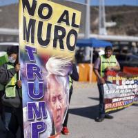 Protesters against Trump wall