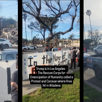 Screengrabs from Revcoms’ protest in Altadena