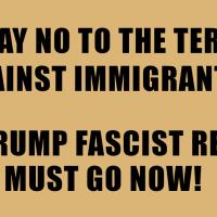 WE SAY NO TO THE TERROR AGAINST IMMIGRANTS! INTO THE STREETS! THE TRUMP FASCIST REGIME MUST GO NOW!