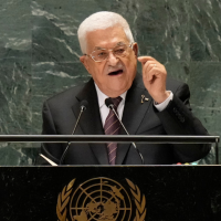 Palestinian Authority President Mahmoud Abbas speaking at 2024 UN General Assembly.