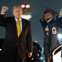 Donald Trump arrives in West Palm Beach for a weekend trip to Mar-a-Lago, November 7, 2025.