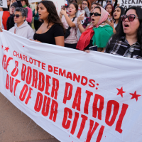Protest against federal immigration enforcement in Charlotte, NC, November 15, 2025
