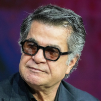 Jafar Panahi and movie poster for film