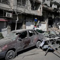 Tehran, Iran, buldings bombed by U.S.-Israeli airstrike, March 2, 2026.