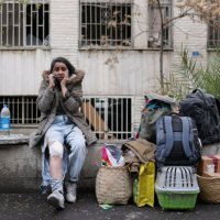A resident of an apartment building destroyed by airstrike in Tehran, Iran, March 28, 2026.