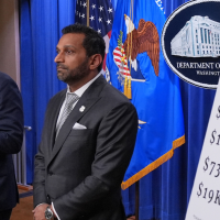 Acting Attorney General Todd Blanche at news conference announcing the indictment of the SPLC, April 21, 2026.