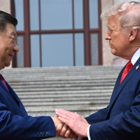 Xi Jinping shakes hands with Trump