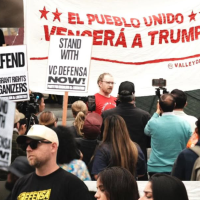 VC Defensa rally against the Department of Homeland Security, Los Angeles, May 14, 2026.