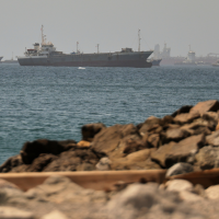 Tankers and cargo vessels in the Gulf of Oman, along shipping routes linking the Strait of Hormuz and the Arabian Sea, June 16, 2026.