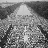 Civil rights March on Washington, DC, from Lincoln Memorial, August 28, 1963.