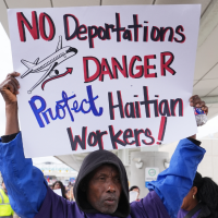 Rally in support of Temporary Protected Status for Hatian immigrants, Fort Lauderdale, FL, January 28, 2026.