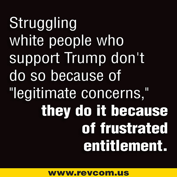 White people--frustrated entitlement