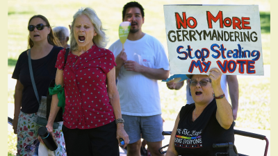 Protesting gerrymandering in Austin, Texas, July 24, 2025.