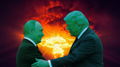 Putin and Trump, with nuclear bomb
