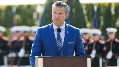 Hegseth speaks at Pentagon, September 19, 2025.
