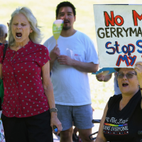 Protesting gerrymandering in Austin, Texas, July 24, 2025.
