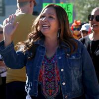 U.S. Representative-elect Adelita Grijalva, Dem-Arizona, at No Kings Day rally in Phoenix, October 18, 2025.